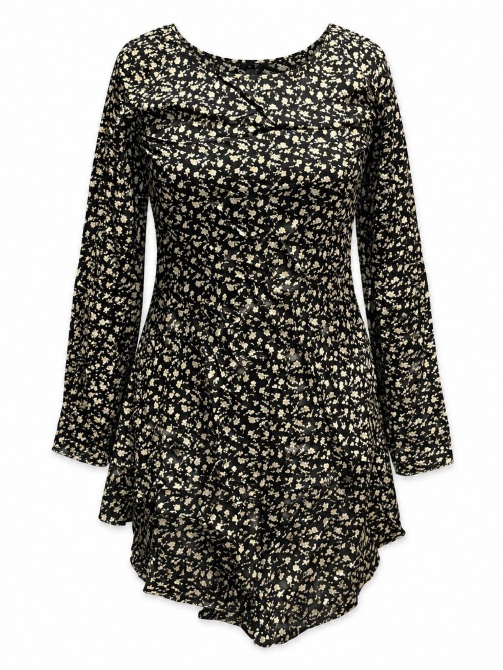 Some Days Lovin Black Floral Mini Dress Size M